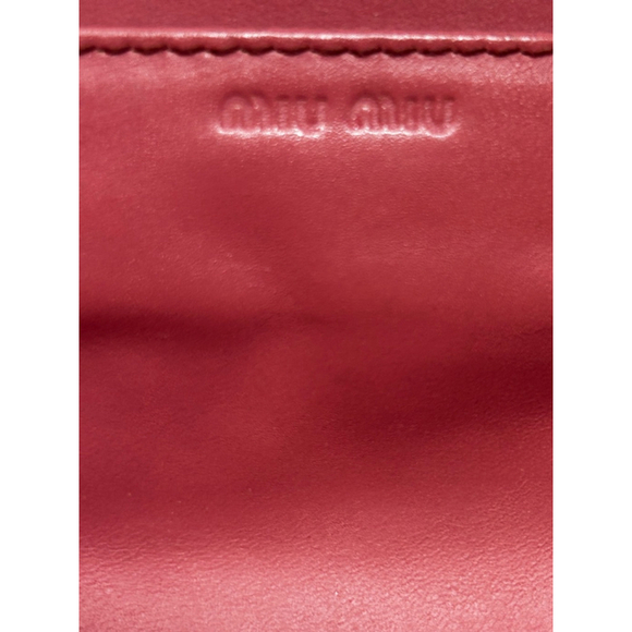 IN BOX - Miu Miu Pink Croc-Embossed Soft Leather Wallet - Picture 3 of 10